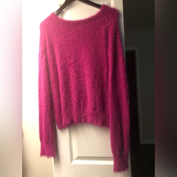 🥳B-DAY SALE❤️VELVET BY GRAHAM & SPENCER Magenta Kelsey Sweater - Picture 9 of 9